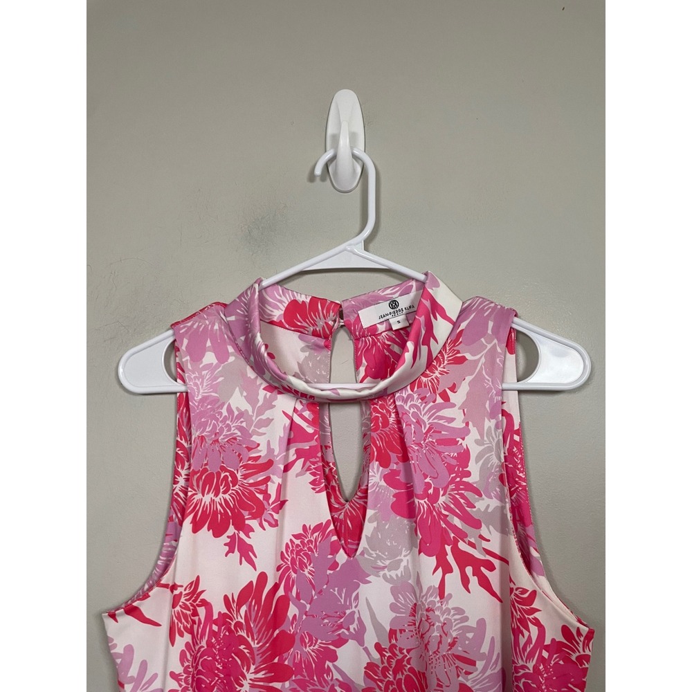 Jean-Pierre Klifa Paris Pink Floral Sleeveless Dress Size Small Preppy Coastal - Picture 2 of 9